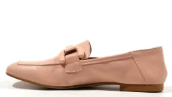 Mocasines de piel con adorno de pasta al tono para mujer