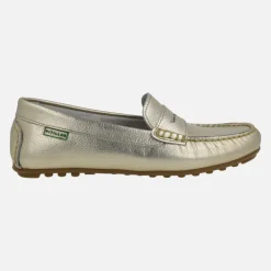 Mocasines de piel con antifaz y piso de goma