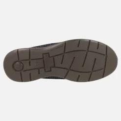 Mocasines de piel en azul marino con elásticos laterales