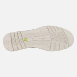 Mocasines de piel en color hielo con pala metalizada plata y calados