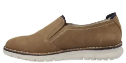 Mocasines de piel nobuck cuero con elásticos laterales