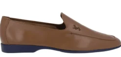 Mocasines de piel para hombre con piso fino de goma