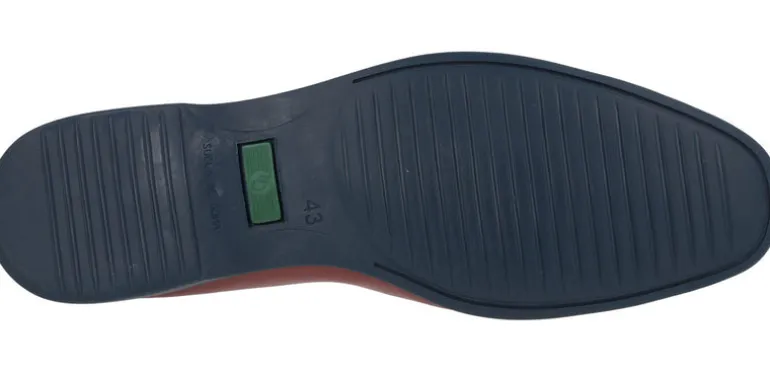Mocasines de piel para hombre con piso fino de goma