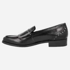 Mocasines de piel para mujer con hebillas y tachuelas
