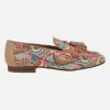 Mocasines de piel y tejido estampado multicolor Etosha