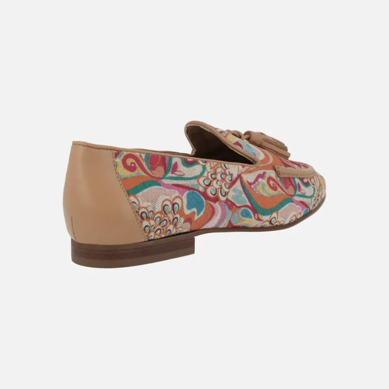Mocasines de piel y tejido estampado multicolor Etosha