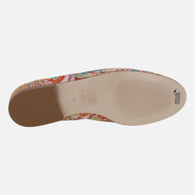 Mocasines de piel y tejido estampado multicolor Etosha
