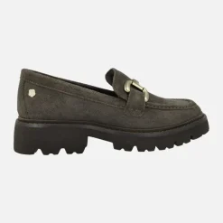 Mocasines de serraje con piso track y adorno Carmela
