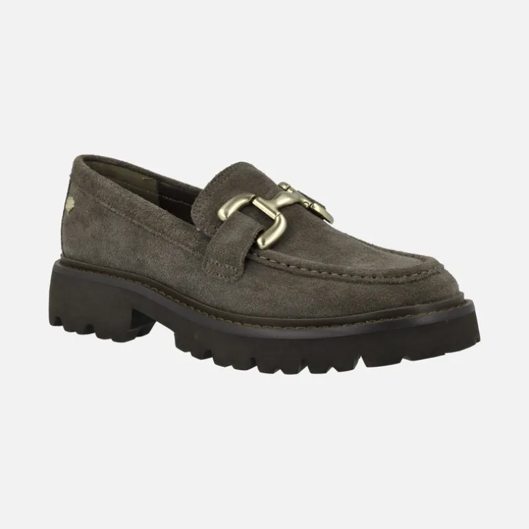 Mocasines de serraje con piso track y adorno Carmela