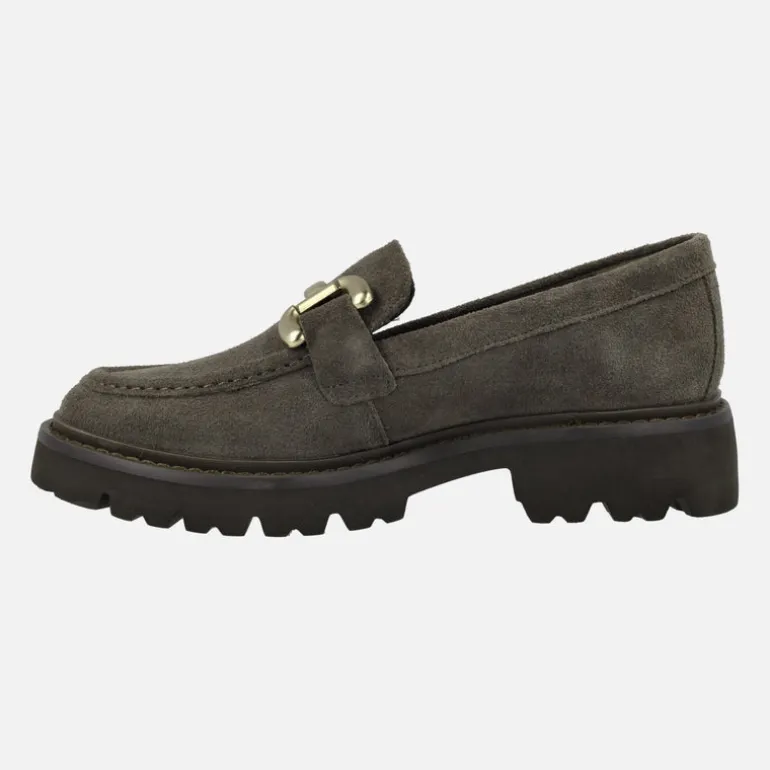 Mocasines de serraje con piso track y adorno Carmela