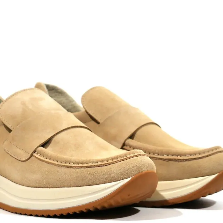 Mocasines de serraje con banda al empeine