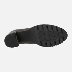 Mocasines de serraje con antifaz tacón alto y plataforma