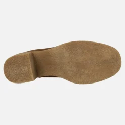 Mocasines de serraje marron con tacones de goma