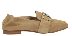 Mocasines de serraje para mujer con adorno metálico