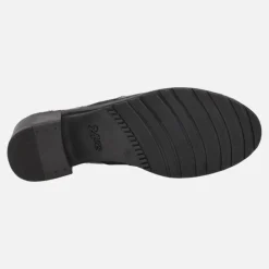 Mocasines de tacón en piel acharolada con grabado serpiente
