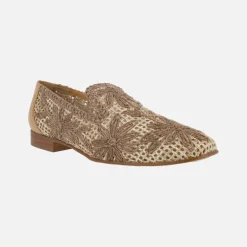 Mocasines de tejido trenzado con detalle de flores