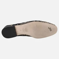 Mocasines de tejido trenzado con detalle de flores