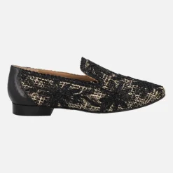 Mocasines de tejido trenzado con detalle de flores