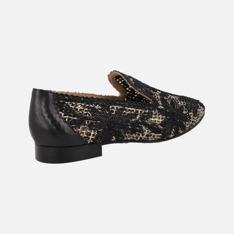 Mocasines de tejido trenzado con detalle de flores