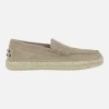 Mocasines de yute en serraje taupe