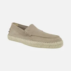 Mocasines de yute en serraje taupe