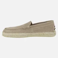 Mocasines de yute en serraje taupe