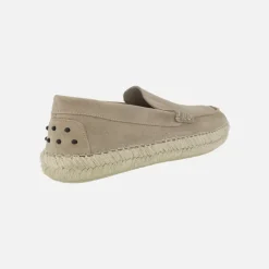 Mocasines de yute en serraje taupe