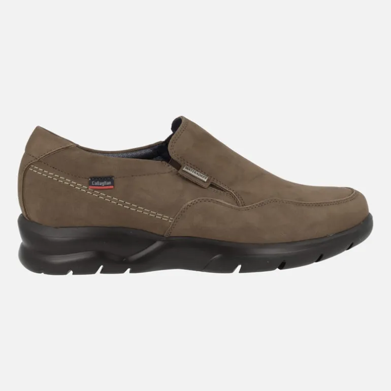 Mocasines en nobuck taupe con membrana WATERADAPT