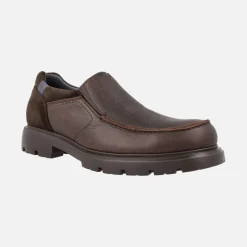 Mocasines en piel engrasada marrón para hombre con elásticos
