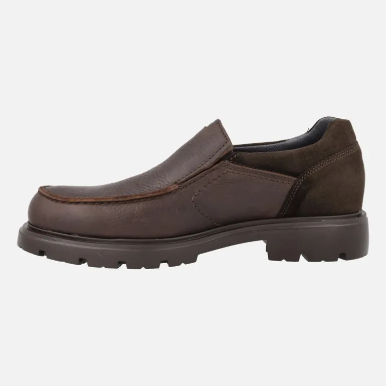 Mocasines en piel engrasada marrón para hombre con elásticos