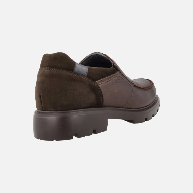 Mocasines en piel engrasada marrón para hombre con elásticos