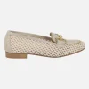 Mocasines Erika en combinado de ante y rejilla en beige