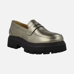 Mocasines Gioseppo Kabelvas en metalizado plomo con piso track