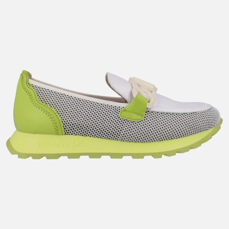 Mocasines Hispanitas sport en combinado de piel y rejilla
