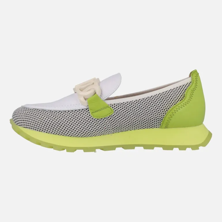 Mocasines Hispanitas sport en combinado de piel y rejilla