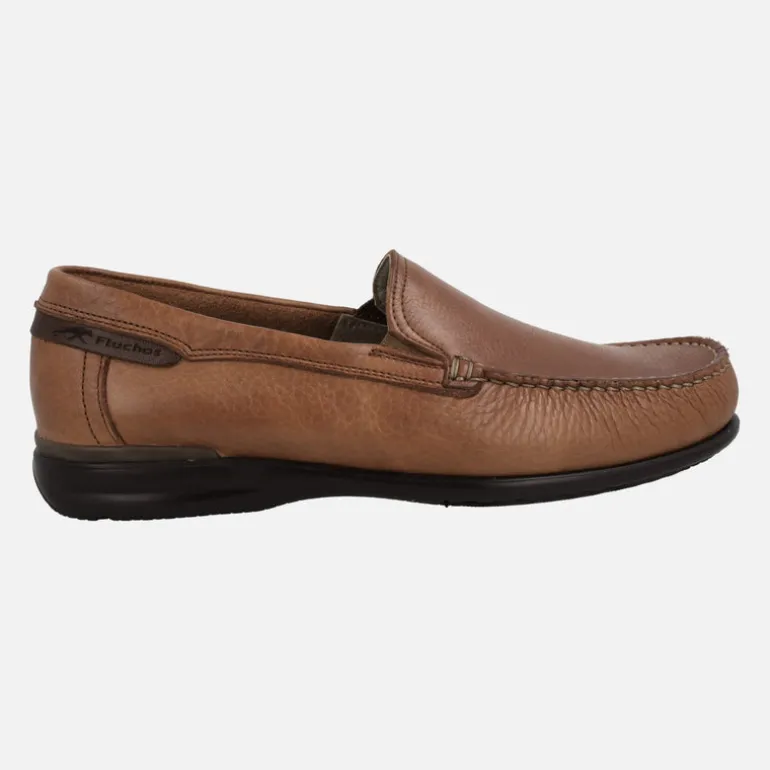 Mocasines marrones de piel para hombre Fluchos con piso Extralight