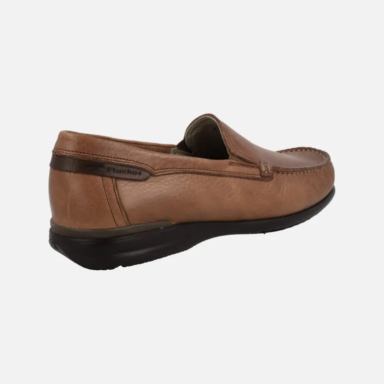 Mocasines marrones de piel para hombre Fluchos con piso Extralight