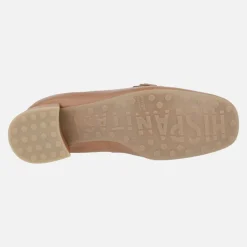 Mocasines marrones de piel con adorno de eslabones