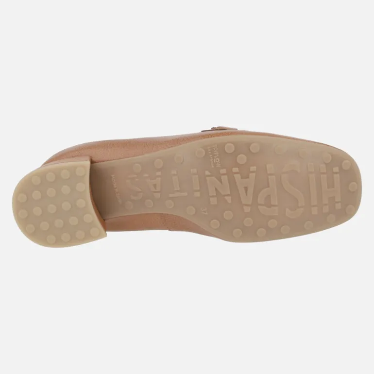 Mocasines marrones de piel con adorno de eslabones
