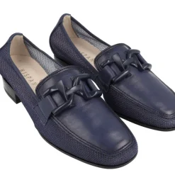 Mocasines multimaterial con adorno para mujer