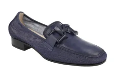 Mocasines multimaterial con adorno para mujer