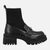 Mocasines negros con calcetín y piso track B079-H227