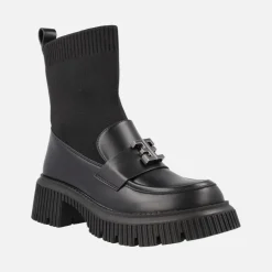 Mocasines negros con calcetín y piso track EXÉ