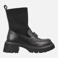 Mocasines negros con calcetín y piso track EXÉ