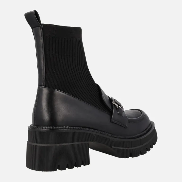Mocasines negros con calcetín y piso track B079-H227