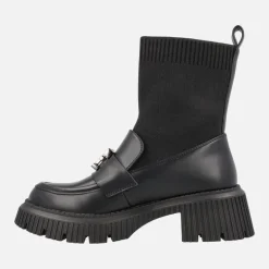Mocasines negros con calcetín y piso track EXÉ