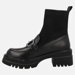 Mocasines negros con calcetín y piso track B079-H227