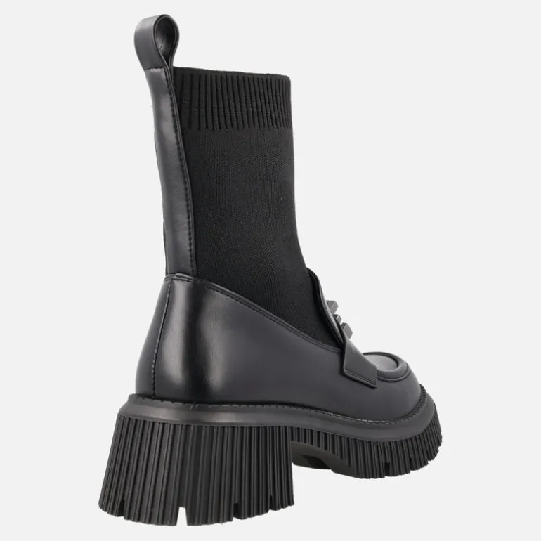 Mocasines negros con calcetín y piso track EXÉ