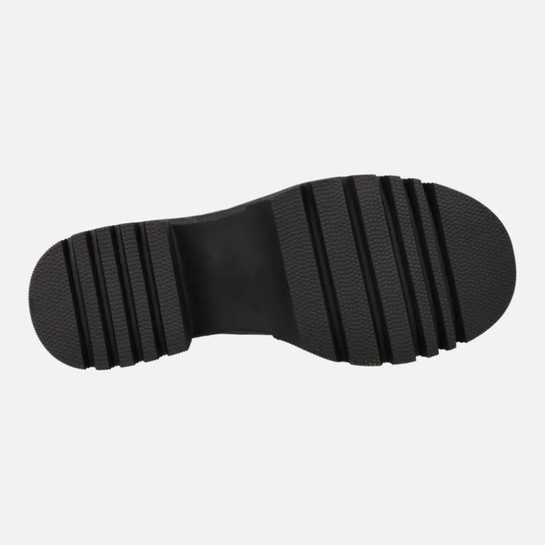 Mocasines negros con calcetín y piso track B079-H227