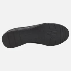 Mocasines negros con elásticos y detalles en estampado plata